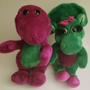 Barney and Baby Bop Push collector's Dolls